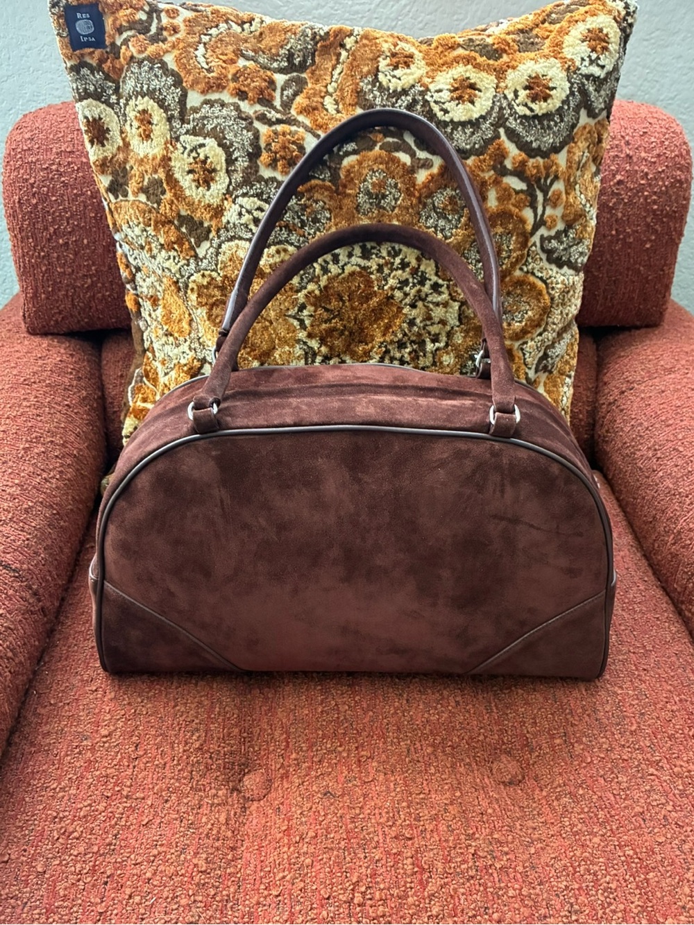 Reformation Chestnut Suede Shoulder Bag
